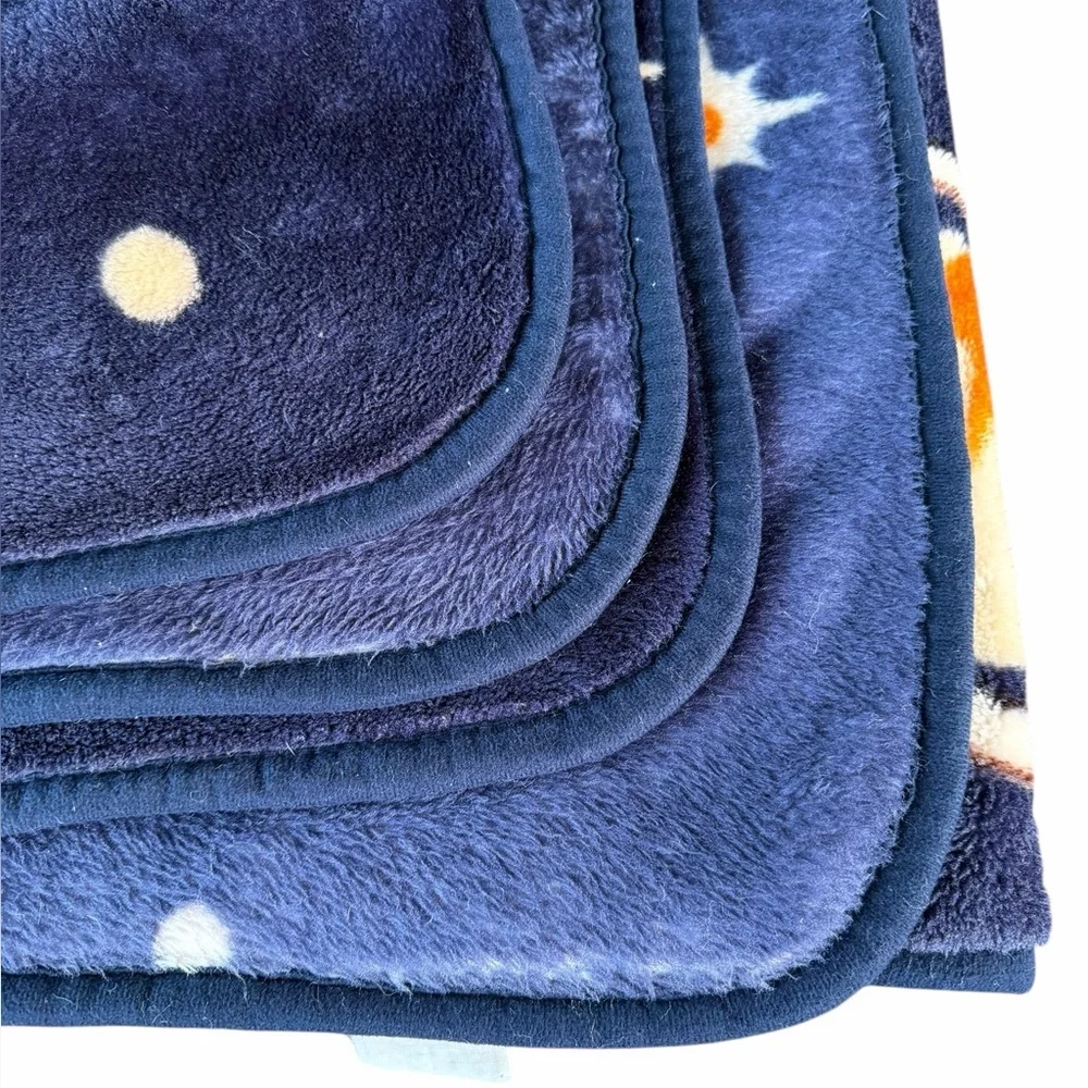 VTG Celestial Sunface Moon Stars Planets Cosmos Plush Blanket Whimsigoth 80x97